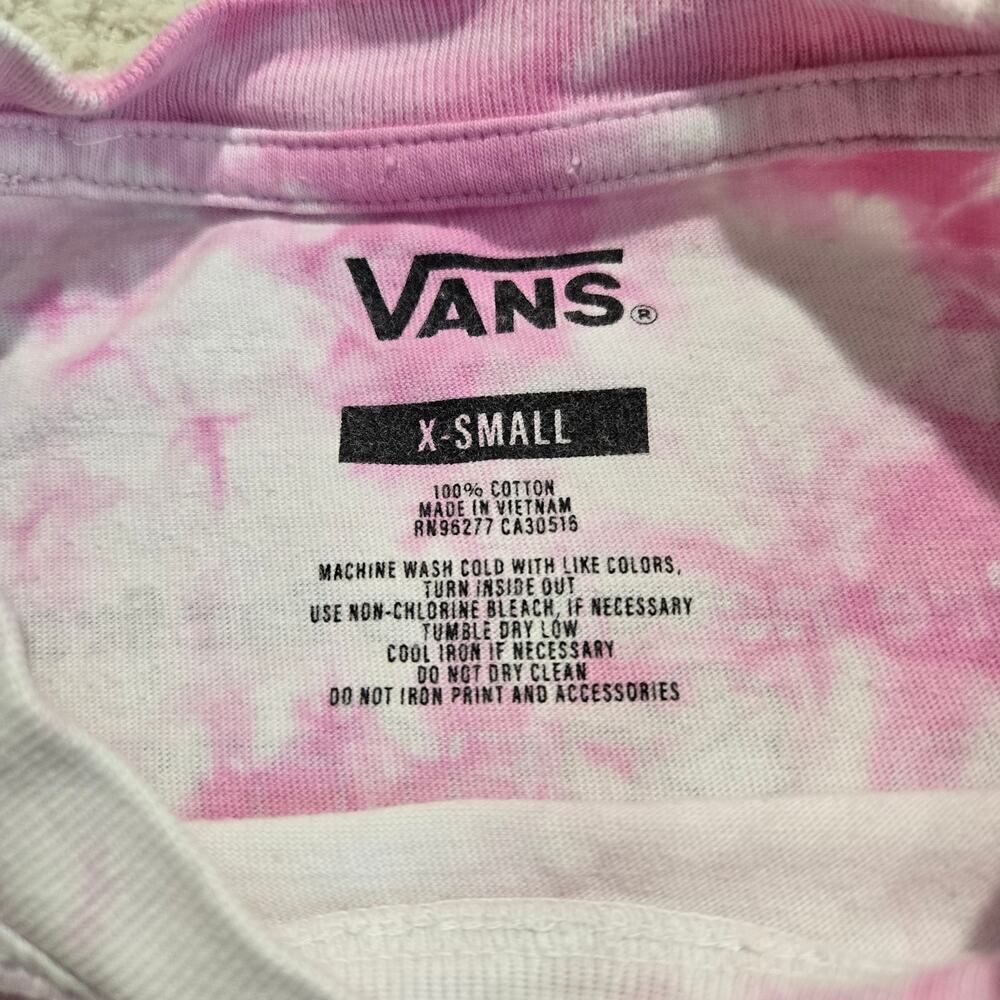 Vans Far Future Pink Tie-dye Wash Long Sleeve T-shirt Size XS New Preppy - Picture 3 of 9